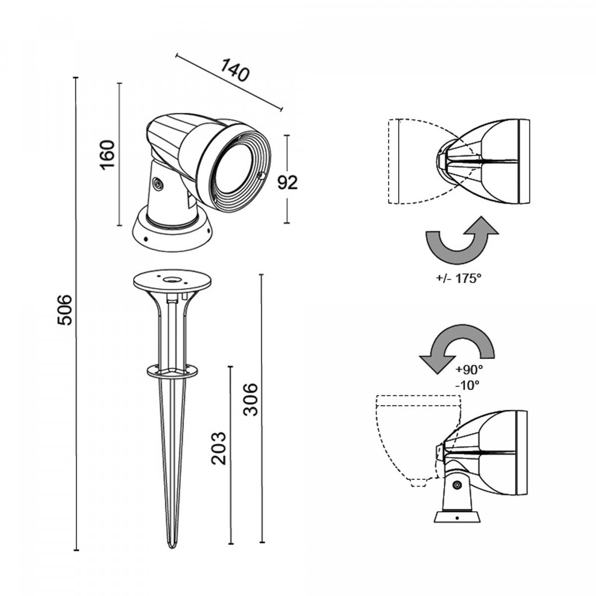 Orbit Aufbauspot Anthrazit 