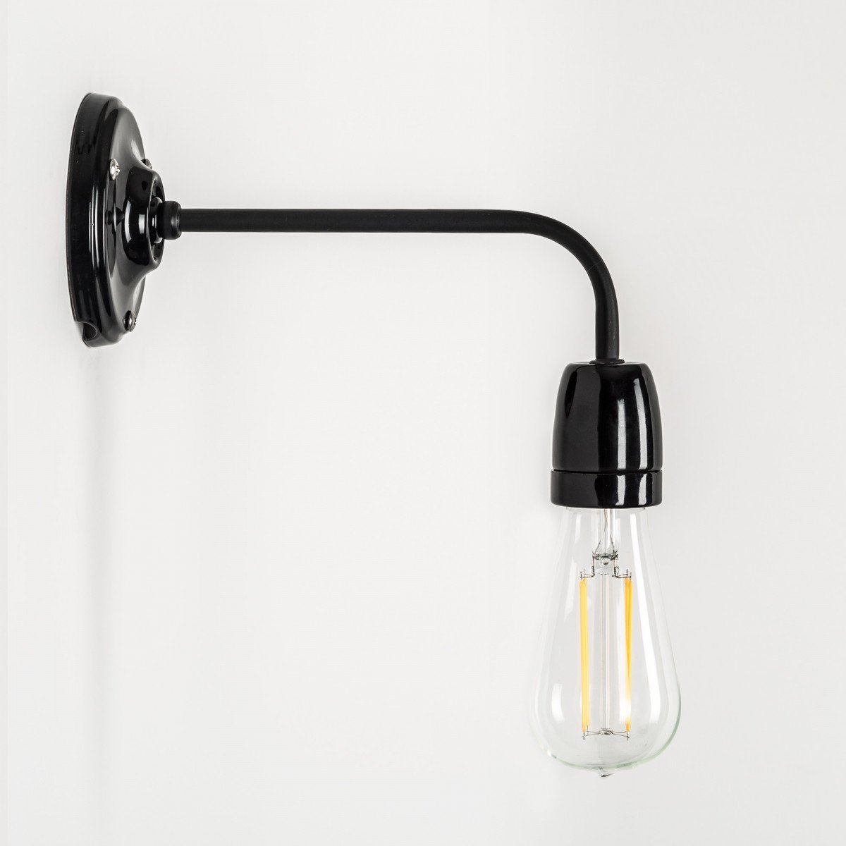 Wohnraumleuchten - Wandleuchte - Wandlampe Nathalie schwarz - Nostalux