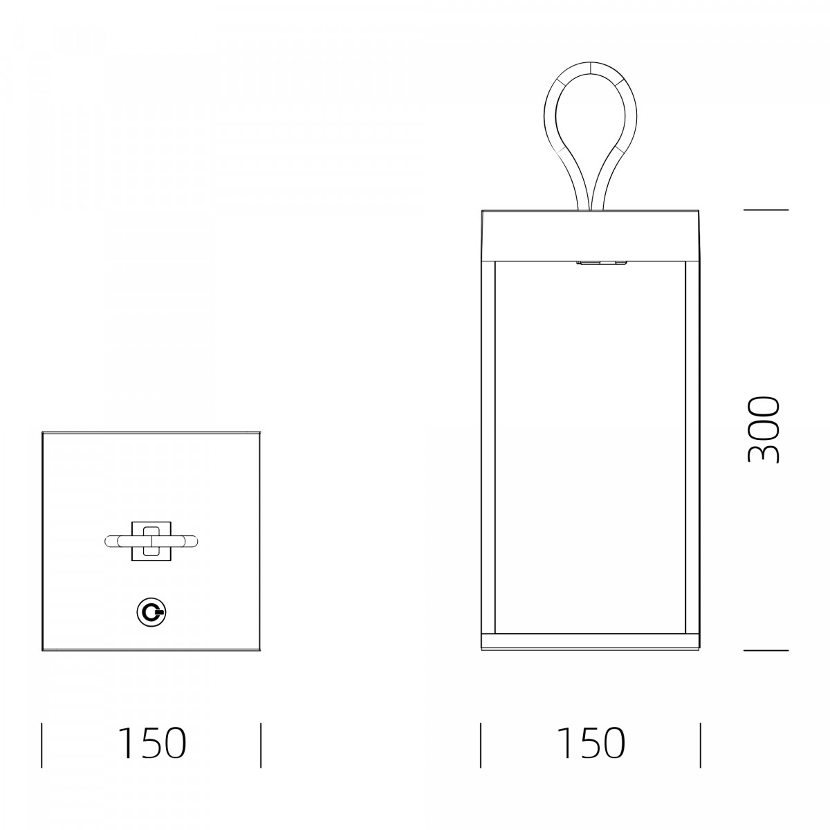 Carlo Touch Windlicht wiederaufladbar schwarz mit USB