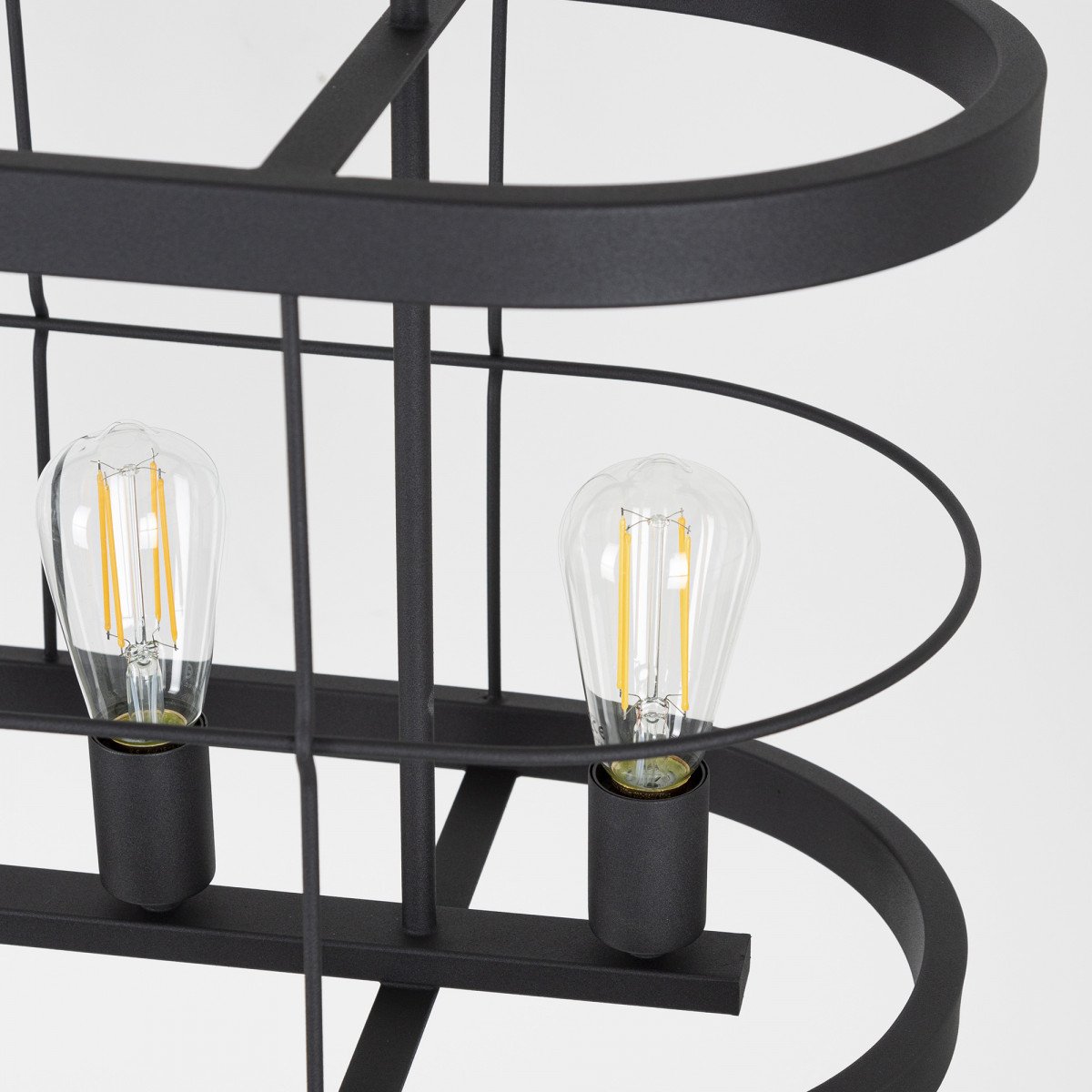 Benson 5 Hängeleuchte Schwarz Metall 5×E27 Industrie Lamp