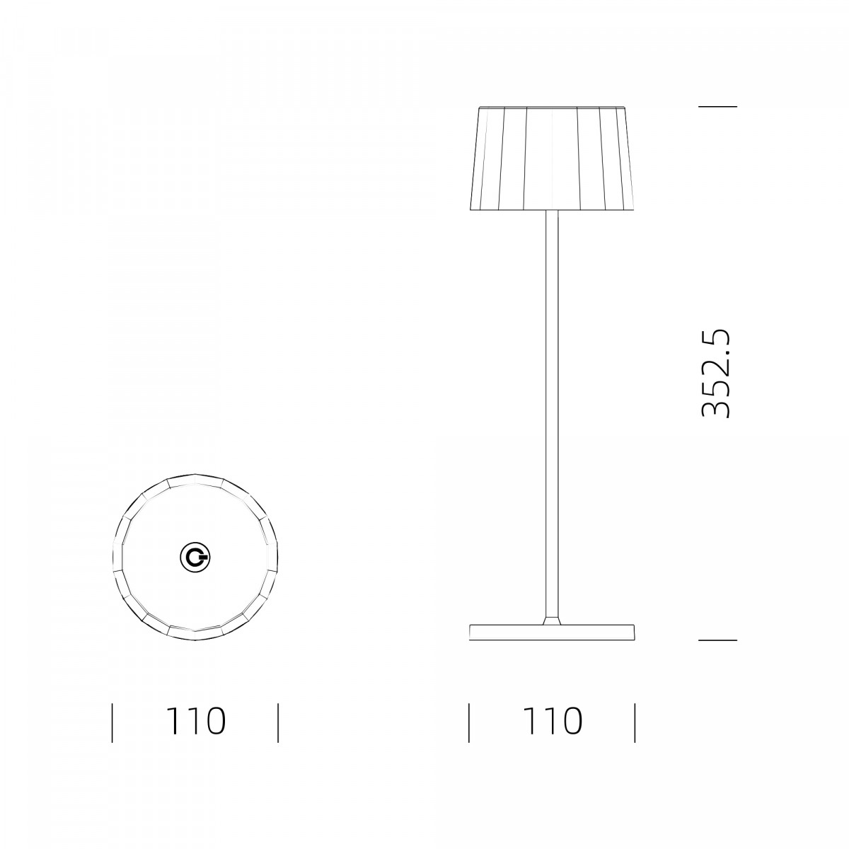 Tischleuchte Lido Touch Rost-farbig mit USB