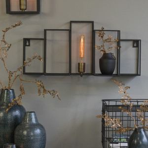 Wandleuchte Bally matt schwarz Metall rechteck 65×30 cm E27 Wandleuchte Wandleuchte Bally matt schwarz Metall rechteck 65×30 cm E27 Wandleuchte