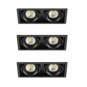 Moderner Einbaustrahler Bjorn 2 Quadratisch Schwarz 