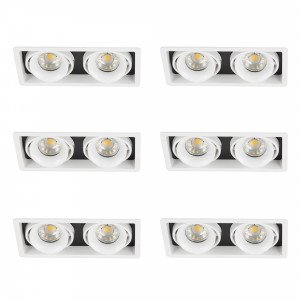 Moderner Einbauspot Bjorn 2 Quadratisch Weiß