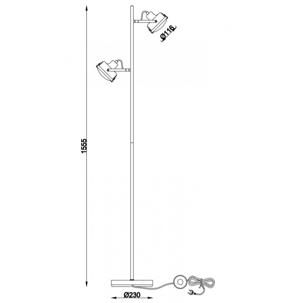 Satellite stehlampe grau