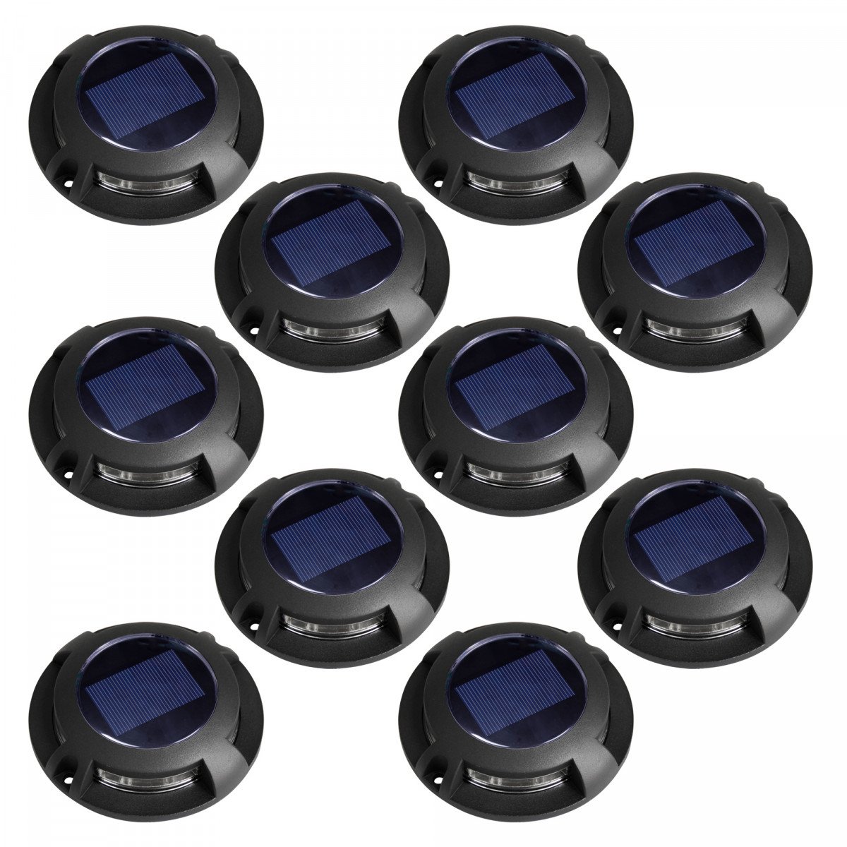 10er Set Solar LED Decklight Schwarz