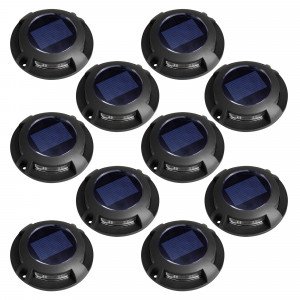 10er Set Solar LED Decklight Schwarz