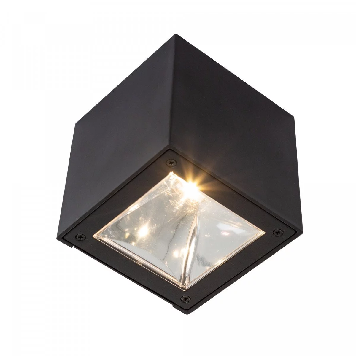 LED Solar Cube Wandleuchte Schwarz