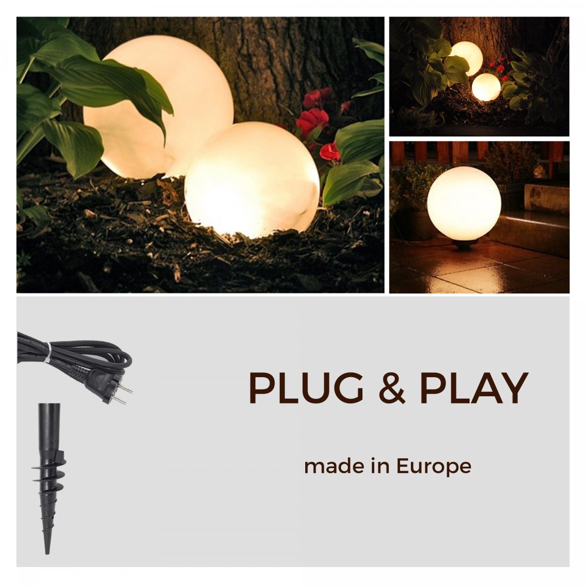 Gartenlampe mit Globus 40