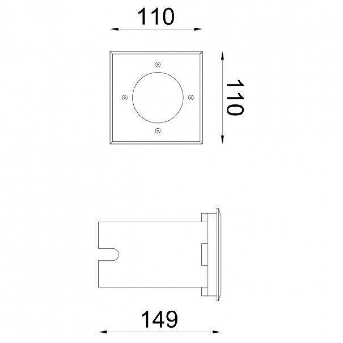 Bodenspot Edelstahl Quadrat mit Tag / Nacht Sensor von KS  Beleuchtung 