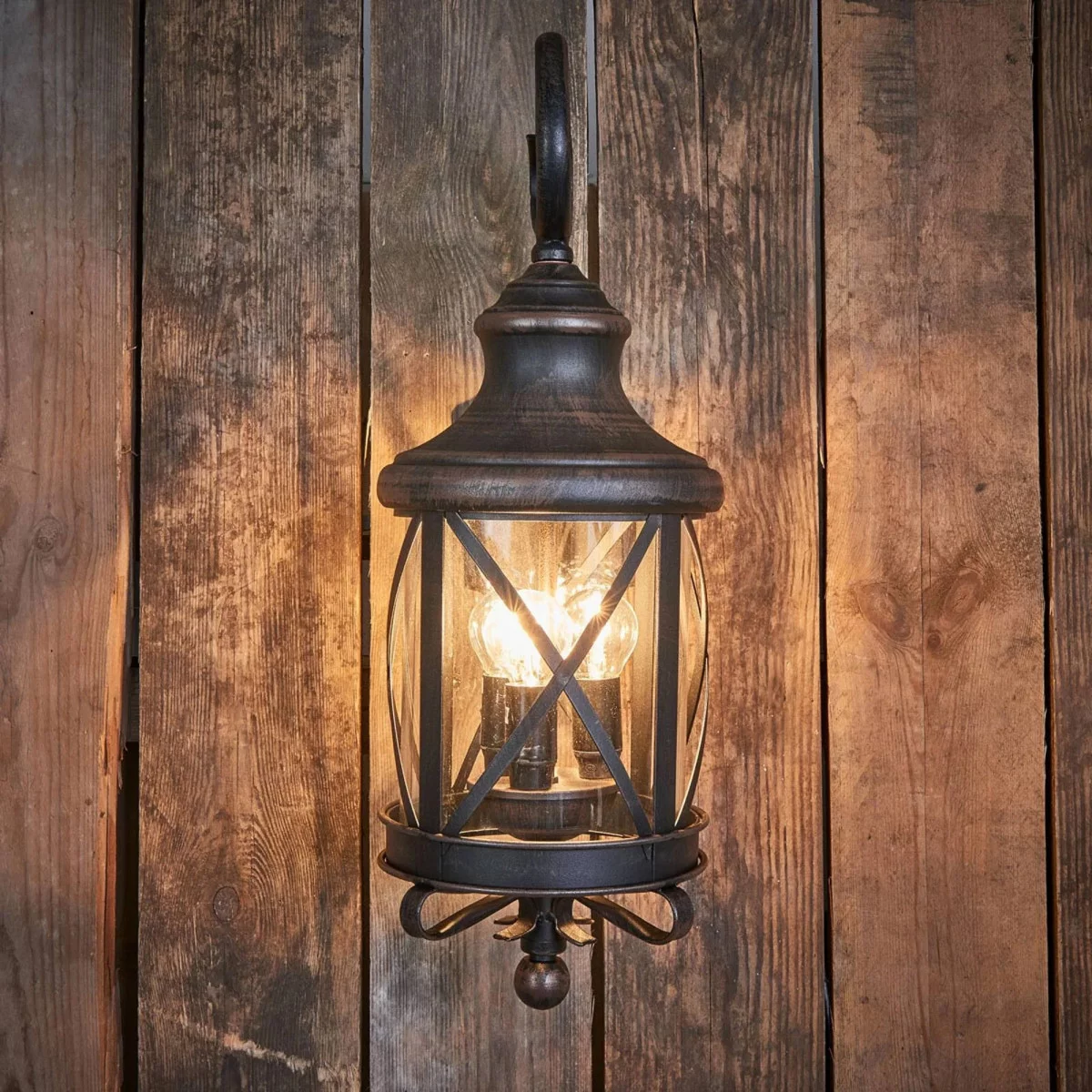 Licht-Erlebnisse Außenwandleuchte Nostalgie Hoflampe in Bronze Rustikal  opulent AMY Außenlampen Antik Haustür Balkon