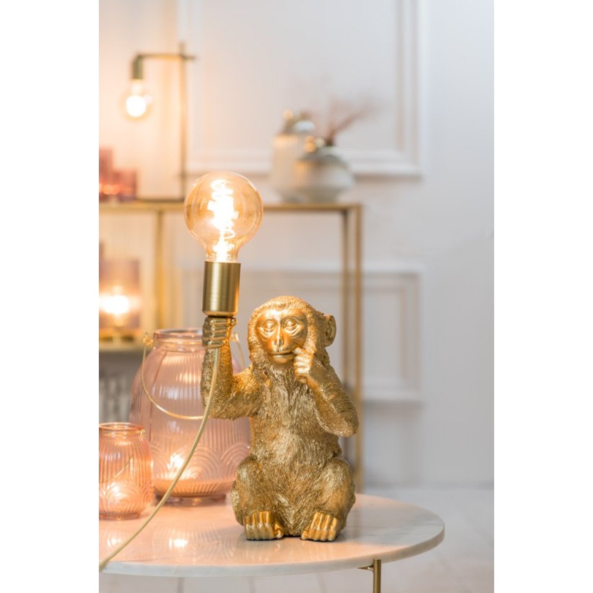Monkey Tischlampe Gold