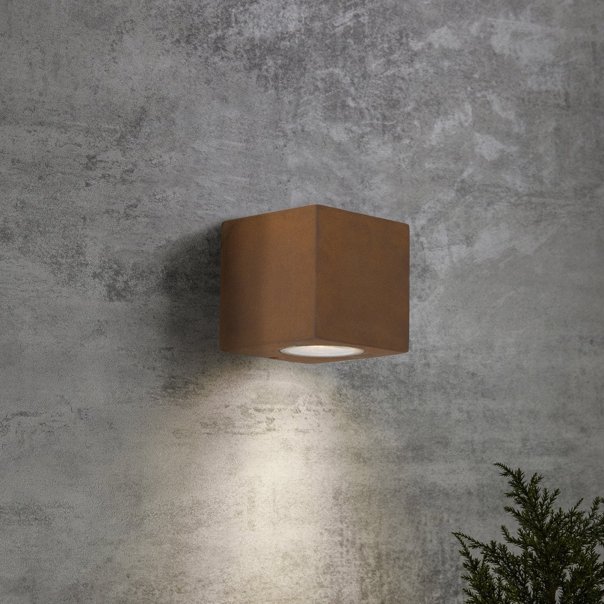 Außenleuchte Levi Wandlampe ist ein Downlighter in der Farbe Corten 