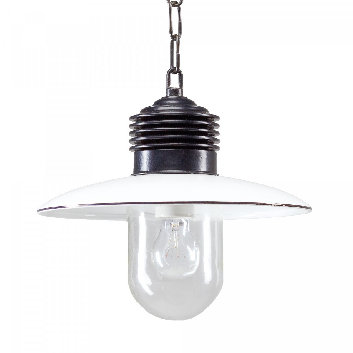 Stilvolle Retro Hängelampe mit Kette - Ampere Schwarz/Weiß