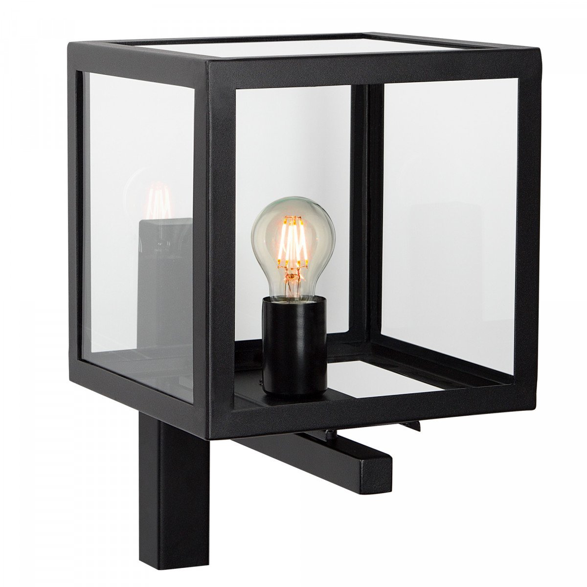 Loosdrecht Wandlampe, Außenwandleuchte Schwarz, kubische Wandlampe mit luxuriöser Ausstrahlung
