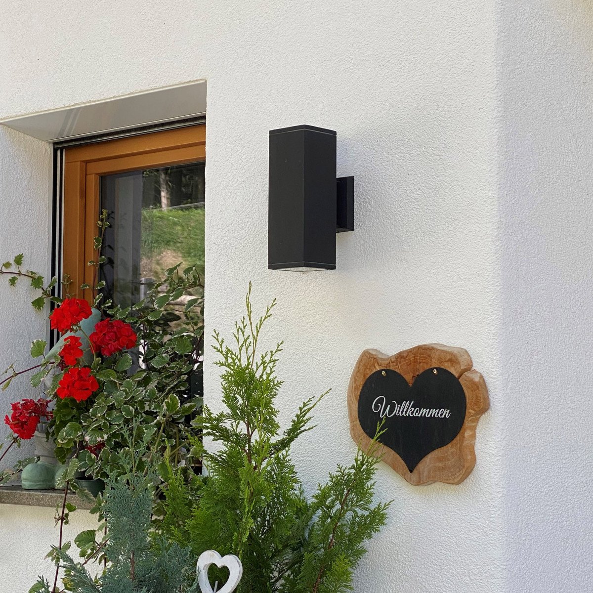 Außenlampe Up & Down Solid Schwarz E27