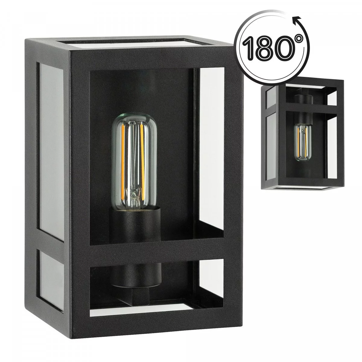 City Wandleuchte Schwarz mit Spiral Sensor LED
