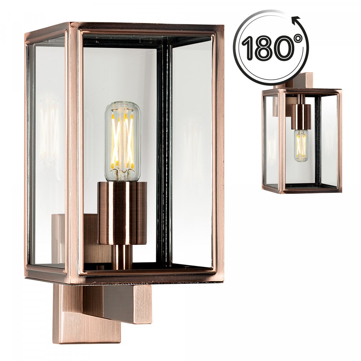 Außenlampe Soho - Edelstahl Schwarz - 7530 - Wandlampe - Wandleuchte - Nostalux