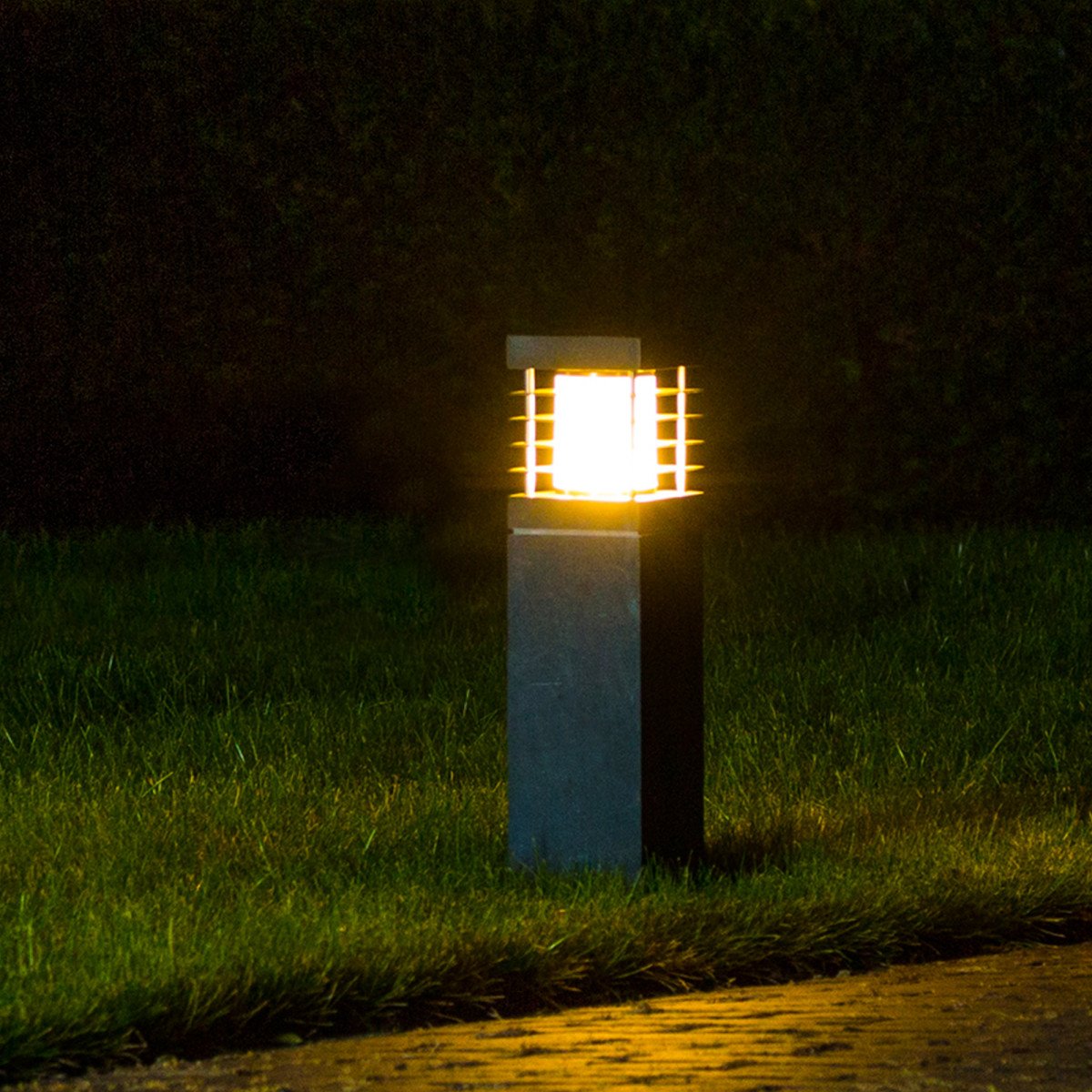 Naturstein Säule Gartenlampe S Standleuchte Außen