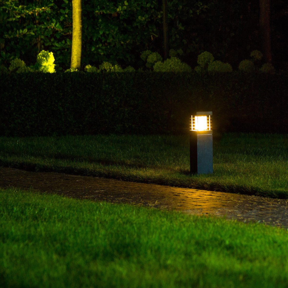 Naturstein Säule Gartenlampe S Standleuchte Außen