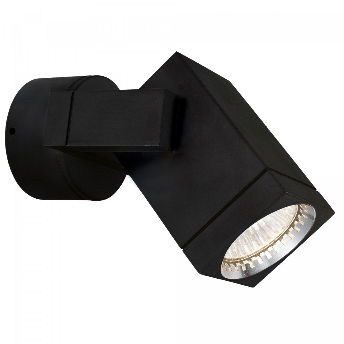 Schwenkbarer LED Wandspot, Cubic Alu Schwarz + LED lampe 