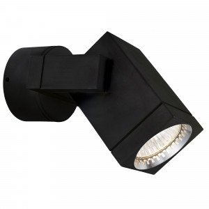 Schwenkbarer LED Wandspot, Cubic Alu Schwarz + LED lampe  Schwenkbarer LED Wandspot, Cubic Alu Schwarz + LED lampe