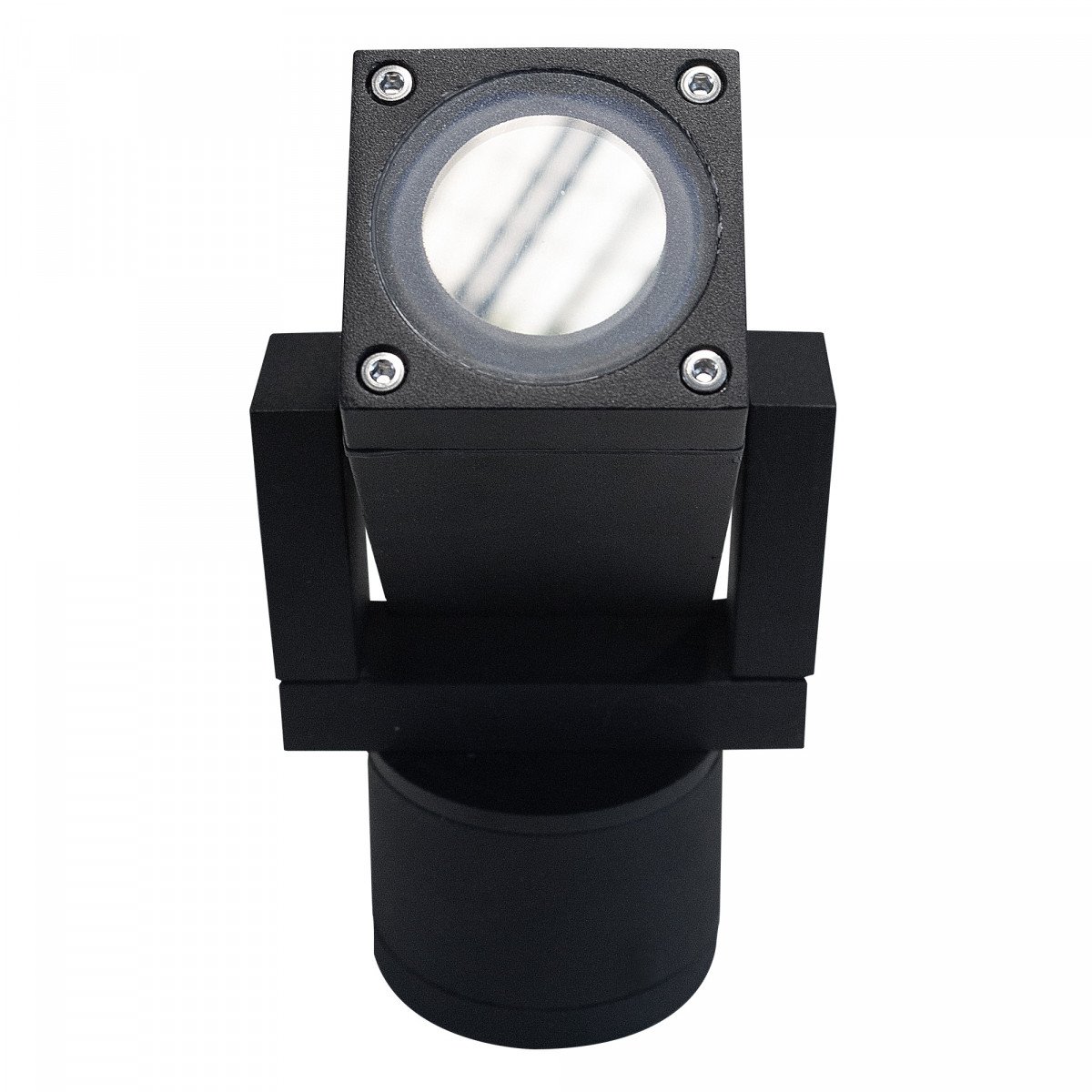 Schwenkbarer LED Wandspot, Cubic Alu Schwarz + LED lampe 