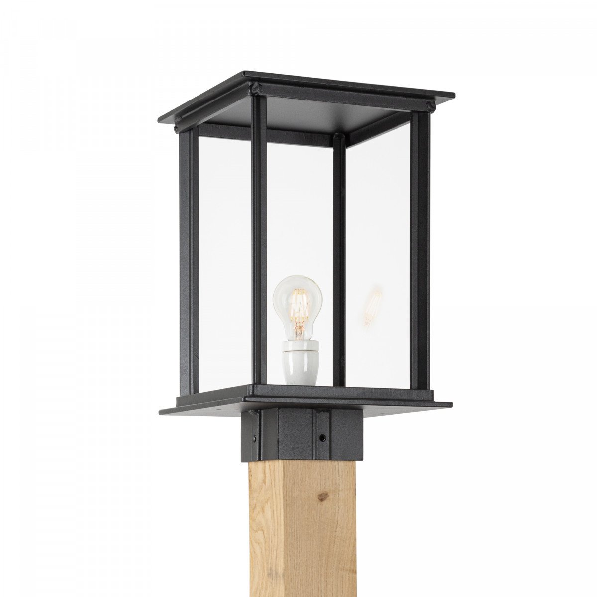 Moderne  Capital XXL WOOD Laterne für den Garten in schwarz von KS Beleuchtung 