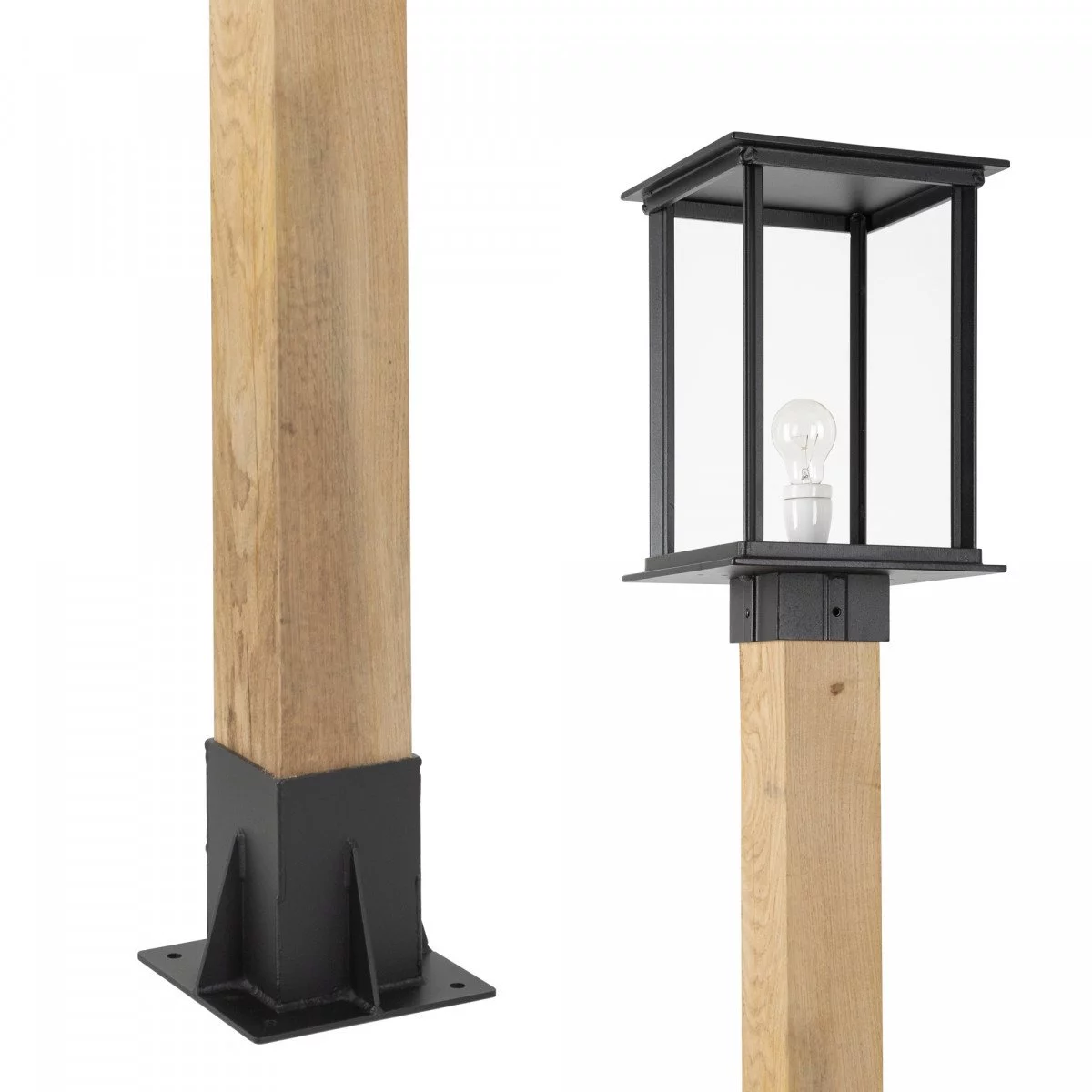Außenleuchte Capital XXL WOOD Gartenlaterne schwarz