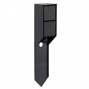 Gartensteckdose Double Spike aus Aluminium in der Farbe schwarz  mit zwei Stromanschlüssen Gartensteckdose Double Spike aus Aluminium in der Farbe schwarz  mit zwei Stromanschlüssen