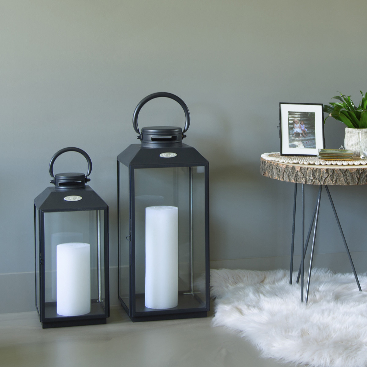 Stilvolles Windlicht Newport M Schwarz