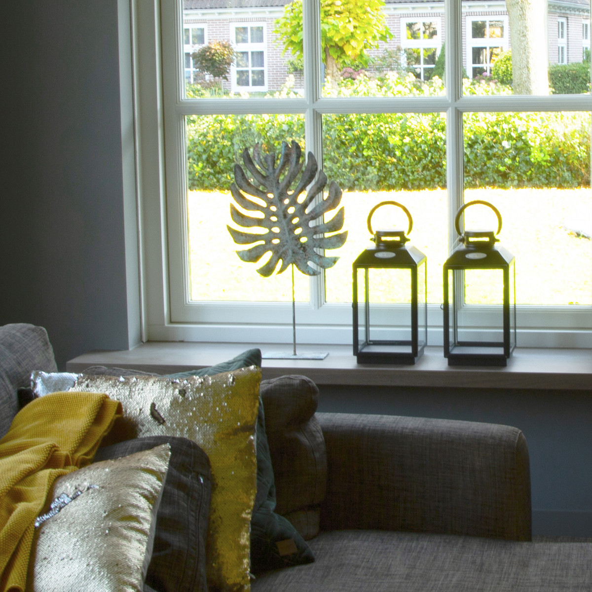 Stilvolles Windlicht Newport S Schwarz - 2x Set