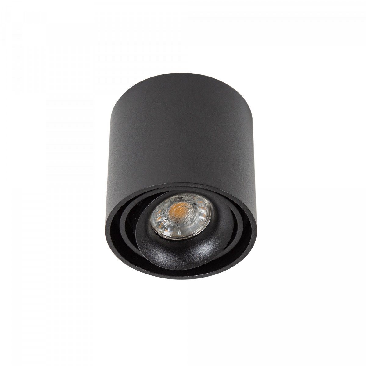 Aufbaustrahler Oliver von KS Beleuchtung rund, modern und robust in der Farbe schwarz.