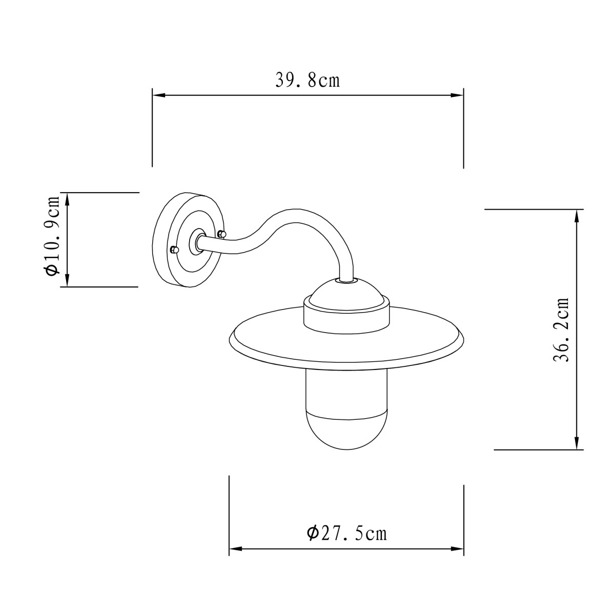 Hoflampe Dolce Verzinkte Wandleuchte mit Smart Wifi LED Leuchtmittel 