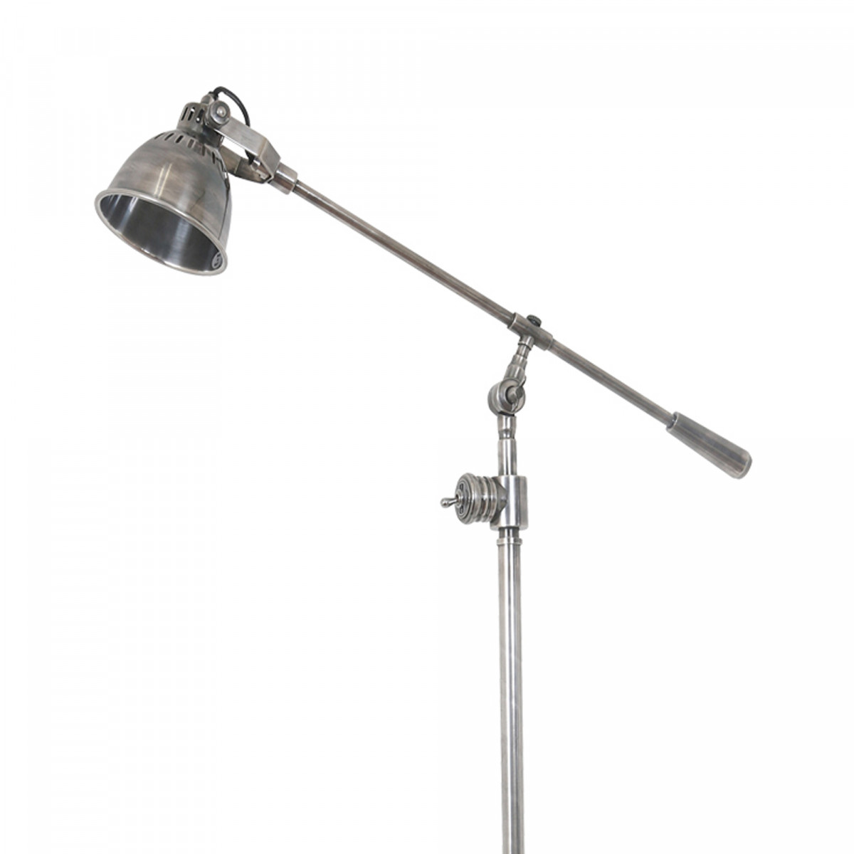 Industrie-Stehlampe Archer Antik-Silber