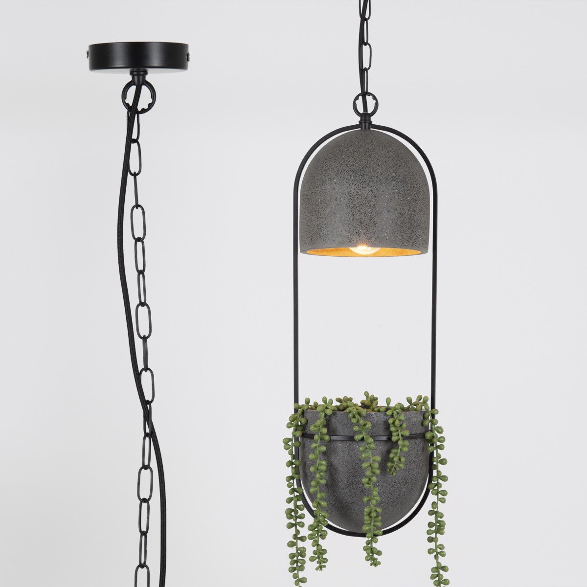 Moderne Hängeleuchte Pebble mit Blumentopf - Exklusive Pendelleuchte