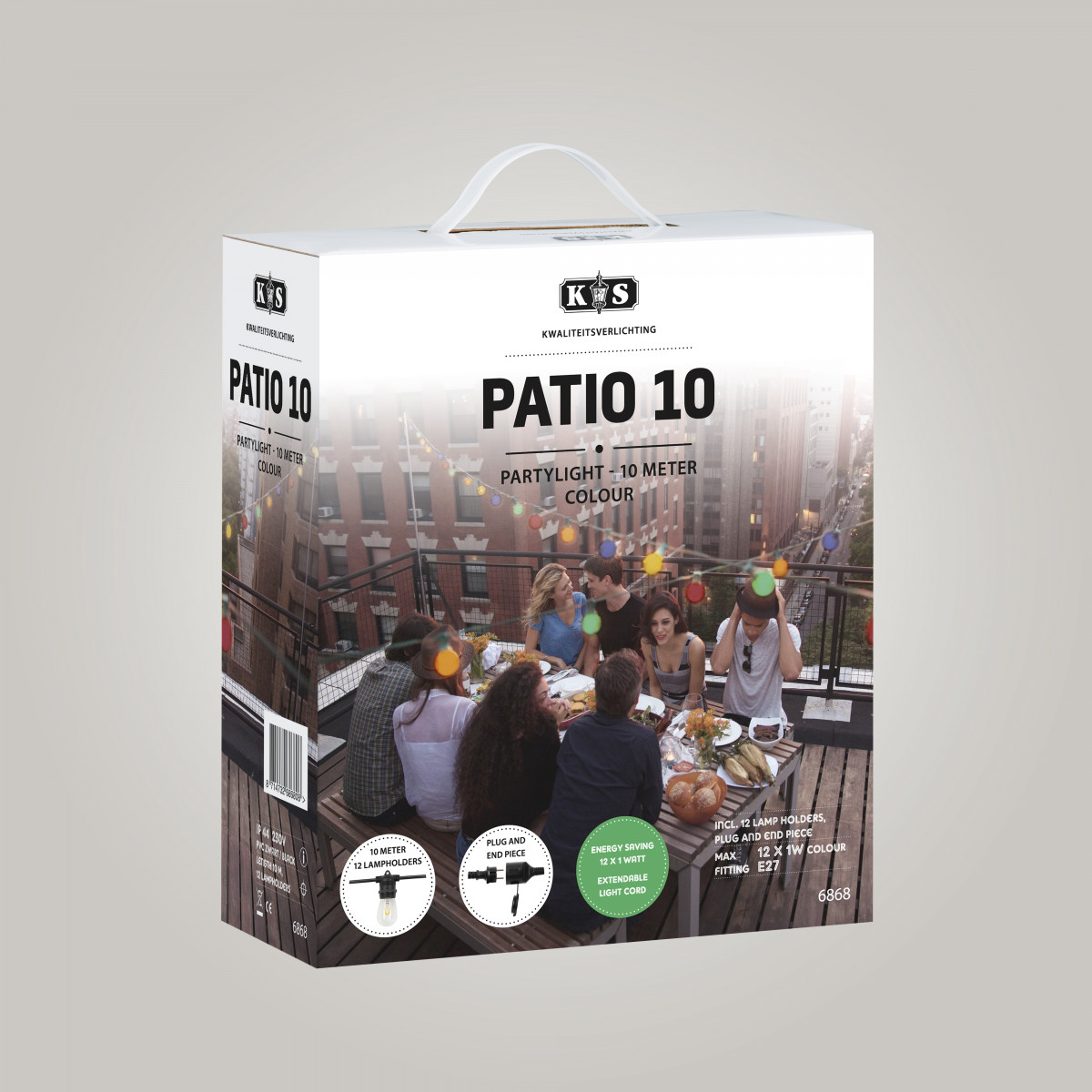 Patio 10 Innen- und Außen Lichterkette mit bunten LED's - 10 Meter 