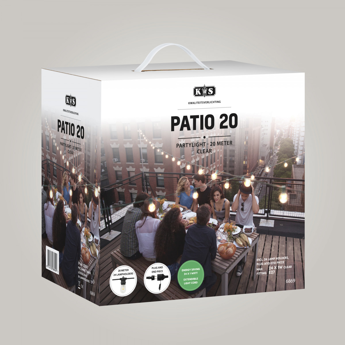 Patio 20 Innen- und Außen Lichterkette mit 24 warm-weißen LED's