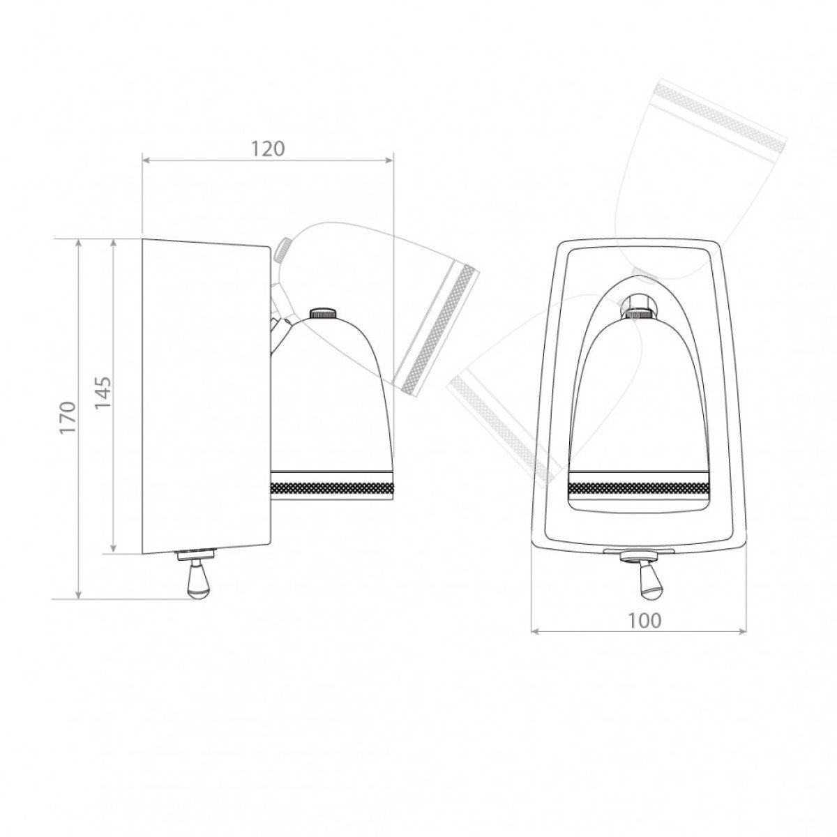Messinglampe in antiker Silberfarbe mit GU10-Fassung
