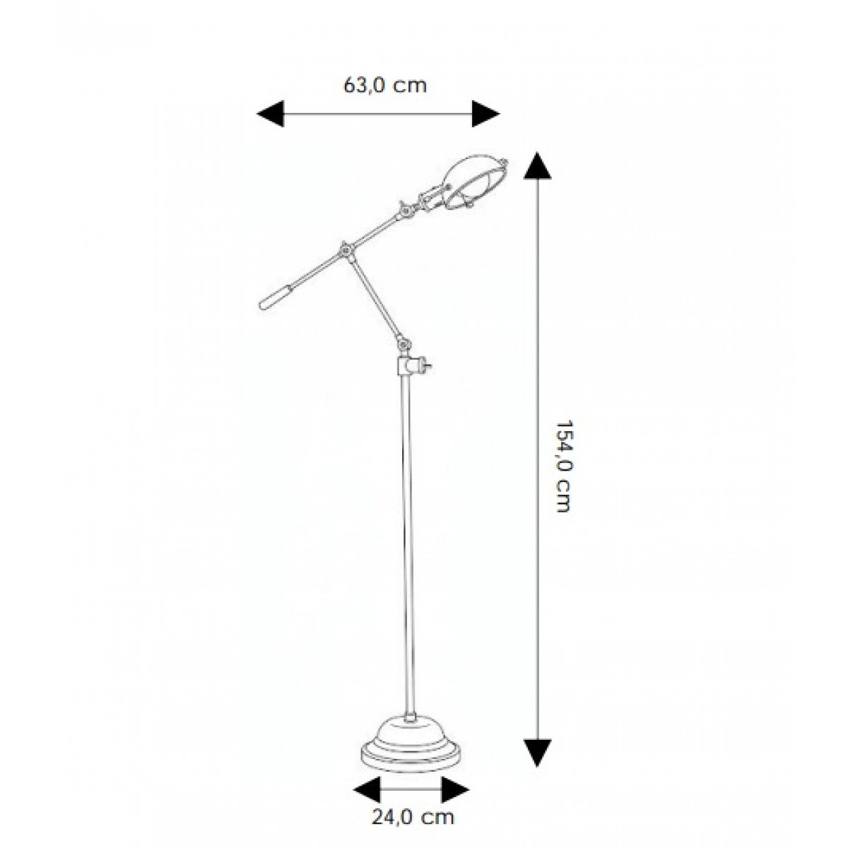 Stehleuchte mit Wippschalter in schwarzer Farbe