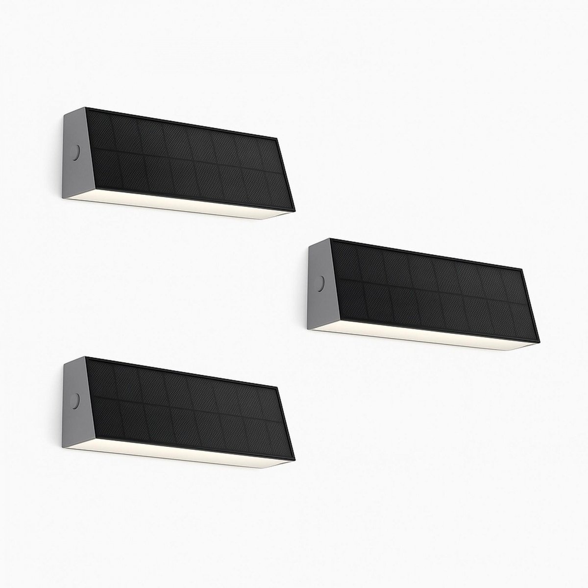 Moderne schwarze Up & Down Solar-Wandleuchte