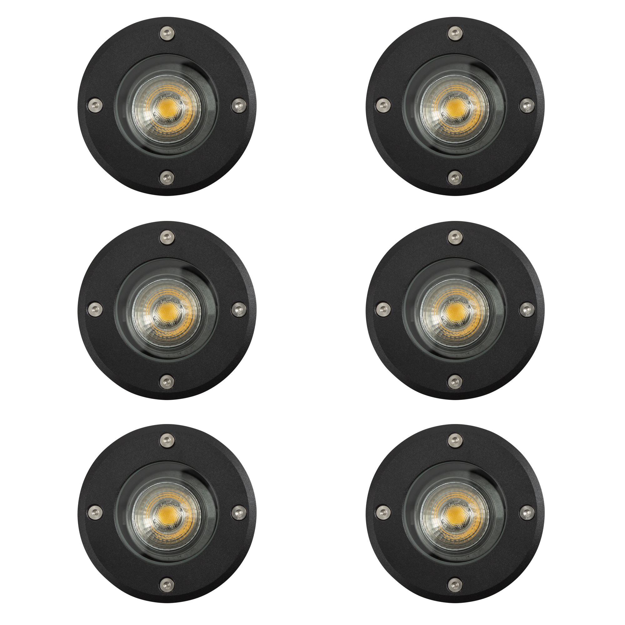 Bodenspot LED Ø11 Rund Schwarz Set (6-stück)